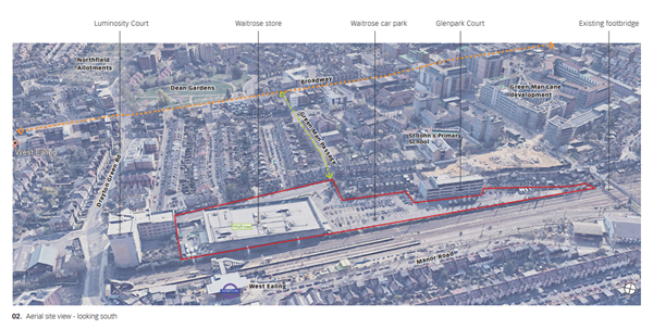 Aerial site view - looking south